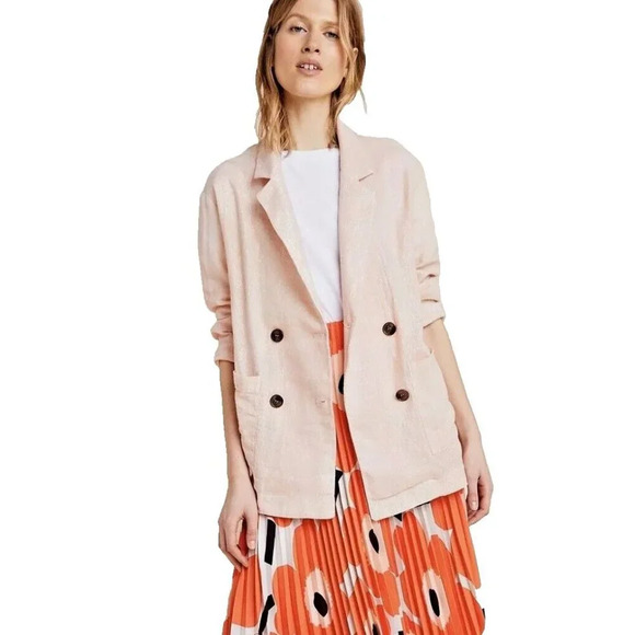 Anthropologie Jackets & Blazers - Anthropologie Amadi Kaye Blazer Suit Kaye Pink Oversized Double Breast L